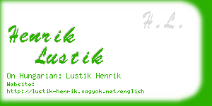 henrik lustik business card